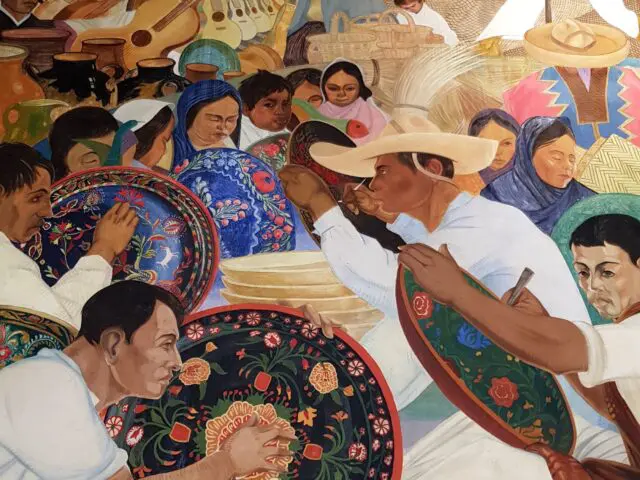 Detalles de murales de Ricardo Bárcenas