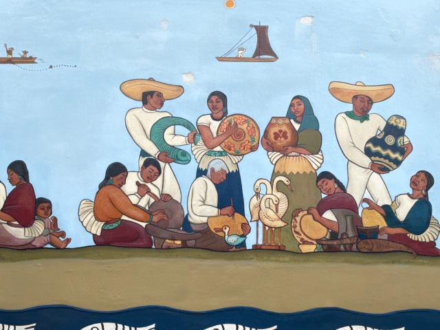 Detalles de murales de Roberto Cueva del Río