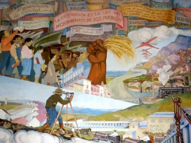 Detalles de murales de Ricardo Bárcenas