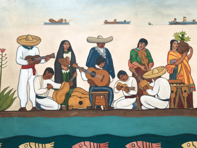 Detalles de murales de Roberto Cueva del Río