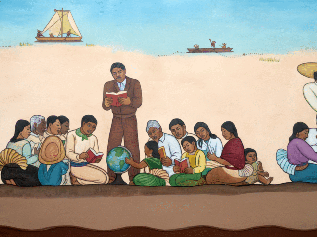 Detalles de murales de Roberto Cueva del Río